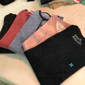 6 shirts Lucky, JCrew, Hurley, Hudson & Barrow
