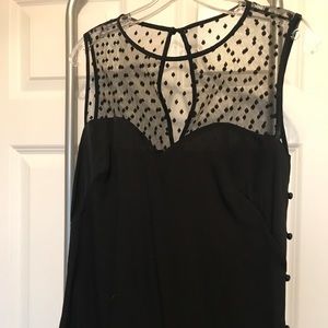 Milly 4 black silk dot top