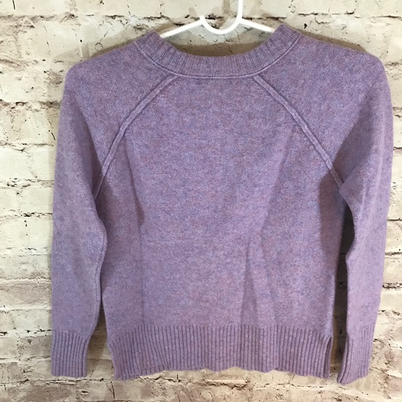 J. Crew Wool Pointelle Cable Purple Sweater - Picture 5 of 7