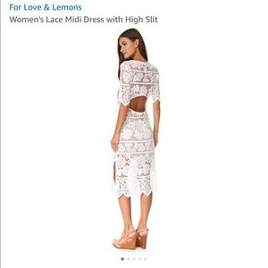 For Love and Lemons lace midi dress with high slit