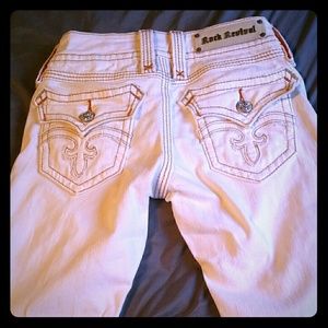 White boot cut rock revivals