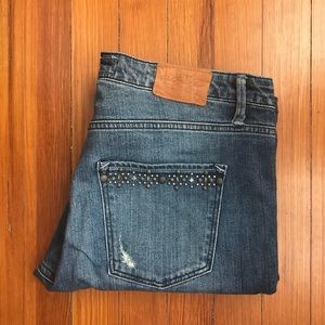 Studded Skinny Jeans, Size 31