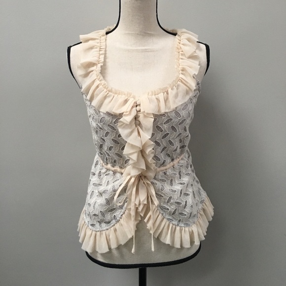 Anthropologie Tops - Anthropologie ruffled button down vest