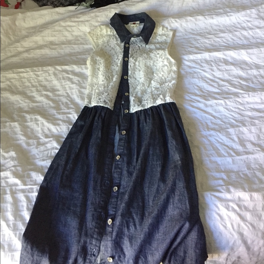 Small lace and blue jean dress