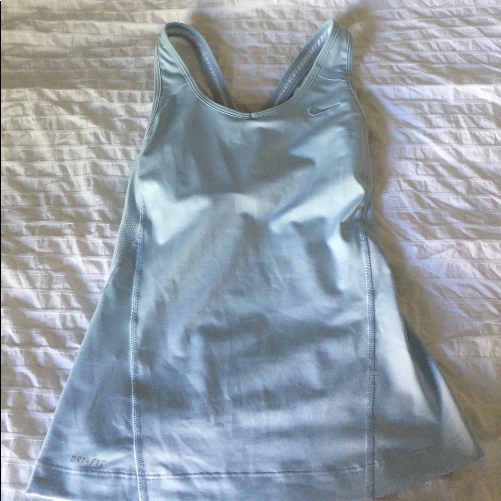 XS NIKE DRI- FIT powder blue work out running top