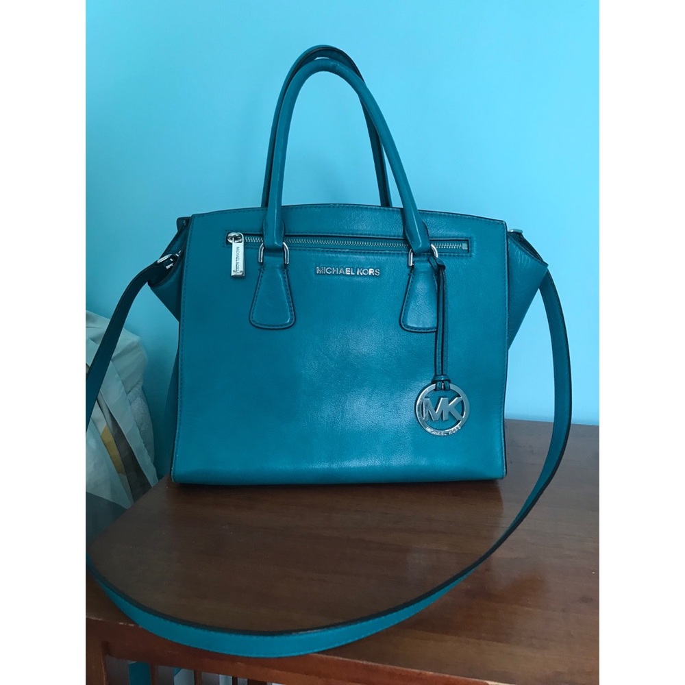 Micheal Kors Leather Bag Teal