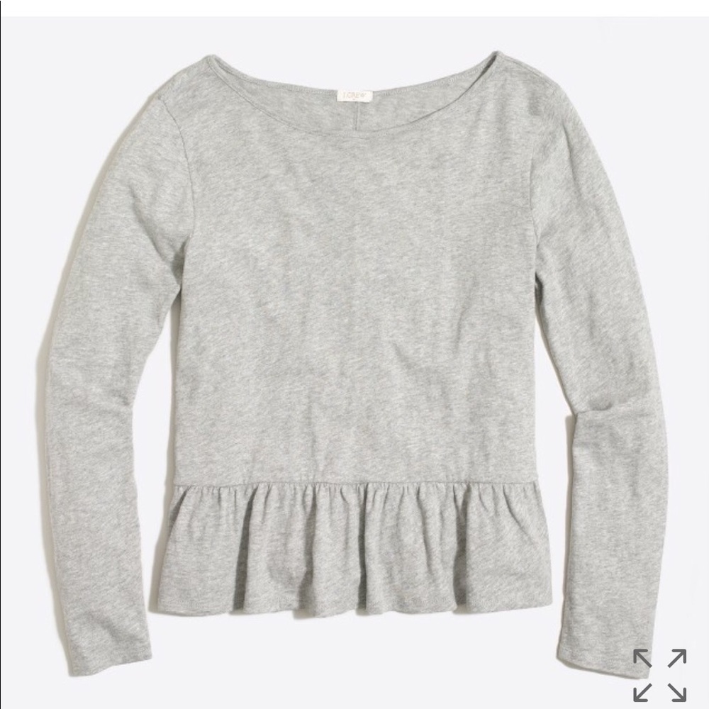 J.Crew Long-sleeve ruffle-hem T-shirt