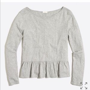 J.Crew Long-sleeve ruffle-hem T-shirt