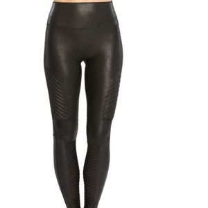 Spanx Faux Leather Moto Leggings
