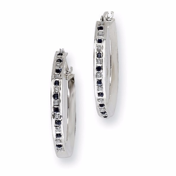 Mystique Boutique Jewelry - Diamond Mystique Silver Sapphire Earrings