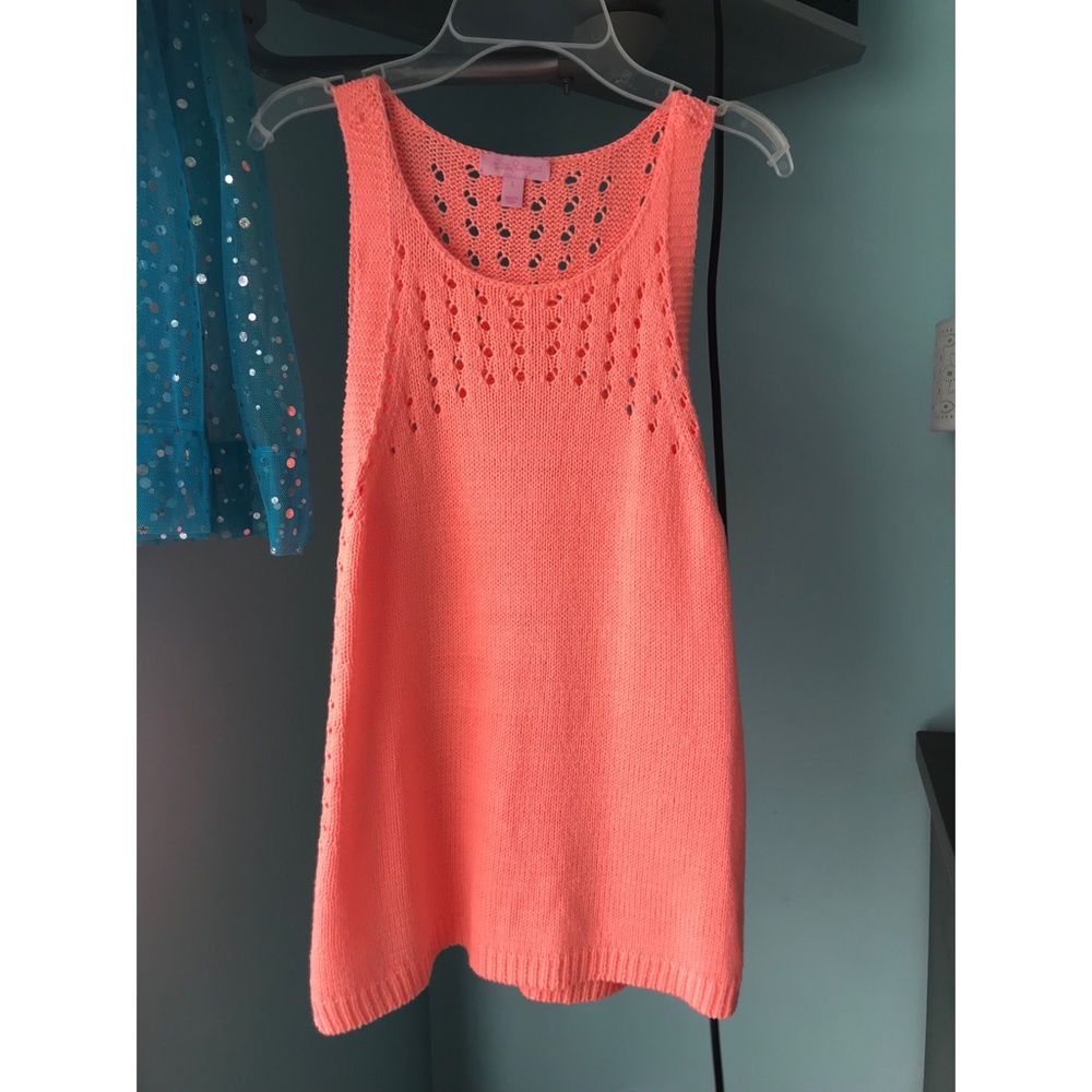 Lilly Pulitzer Sweater Tank Top Coral