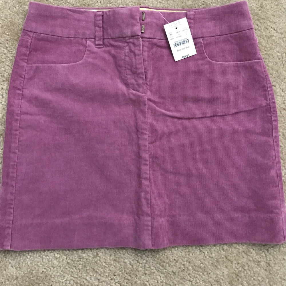 J. Crew Purple Corduroy Mini Skirt