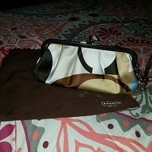 Coach satin C clutch