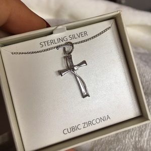 New Sterling Silver Cross Necklace