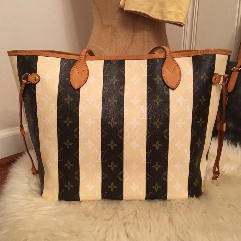 ✖️SOLD✖️Authentic L.E. Rayures Neverfull MM - Picture 1 of 8