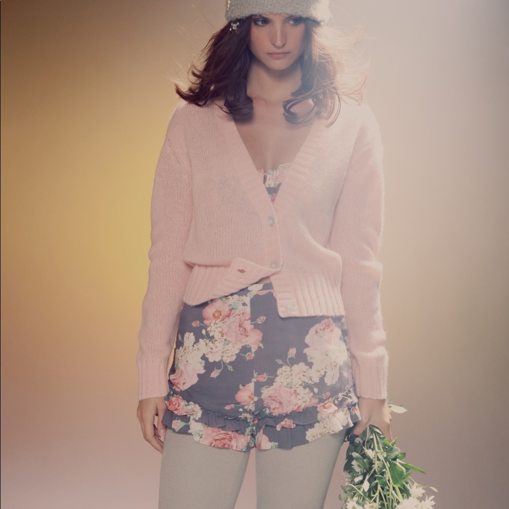 Wildfox high waist ballet cardigan in rosebud