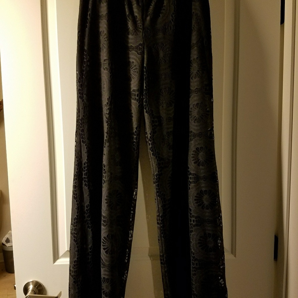 Lace wide leg pants