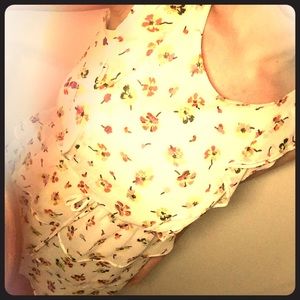 Simple Cream and Floral Dress