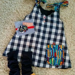 Girls size 5/6 Dress Set New Handmade