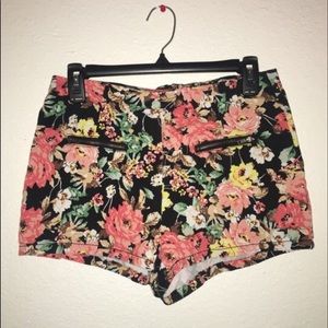 High waisted floral shorts