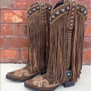 Lane Double D Ranch Prescott Fringed Western Boots