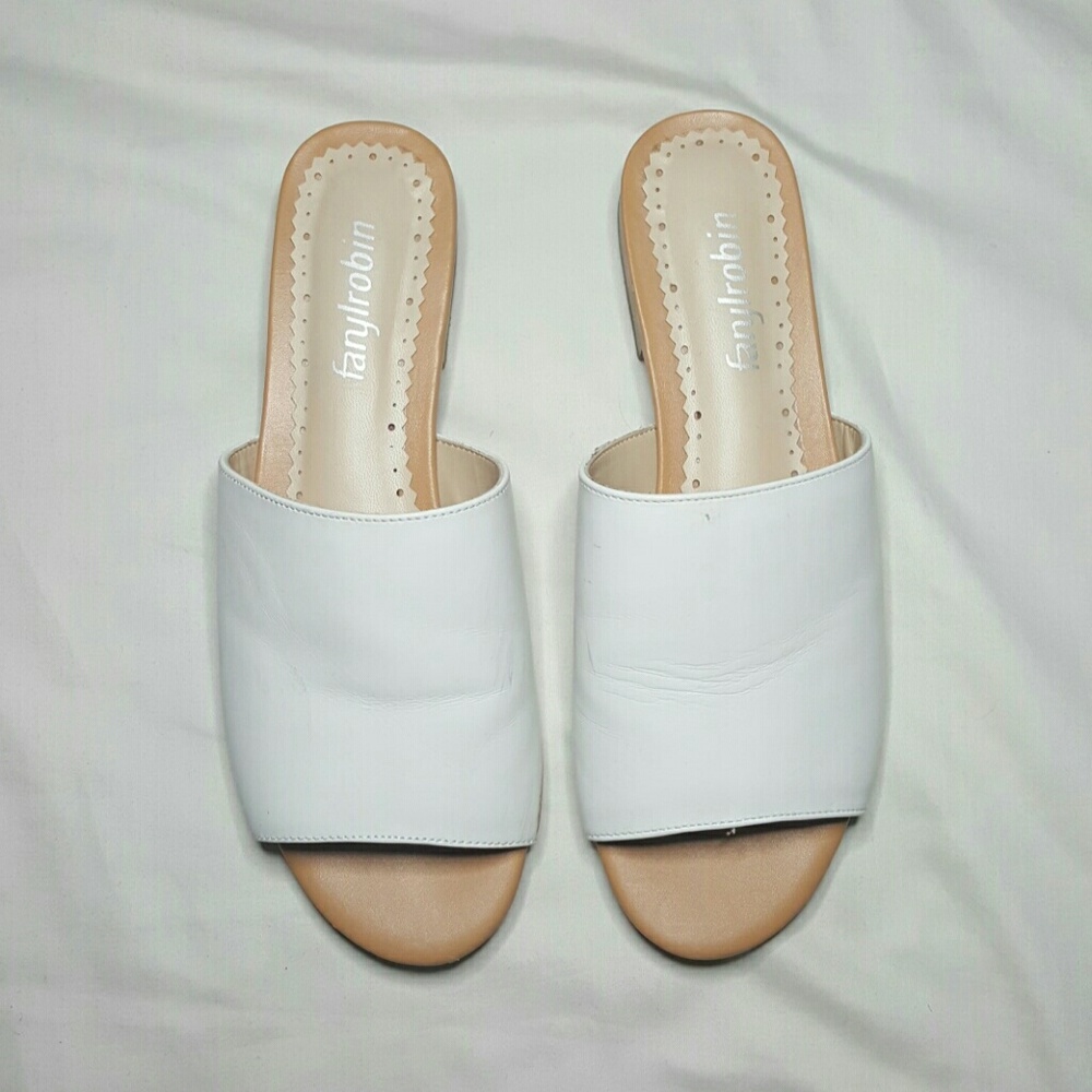 Peep toe slide sandals