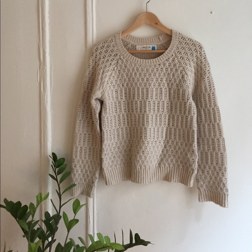Anthropologie Sparrow Cream Pullover Sweater
