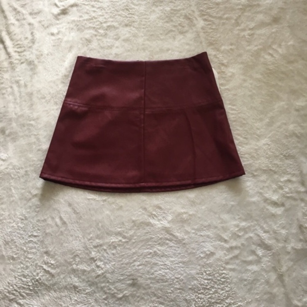 Jolt Faux Leather Red Mini Skirt!