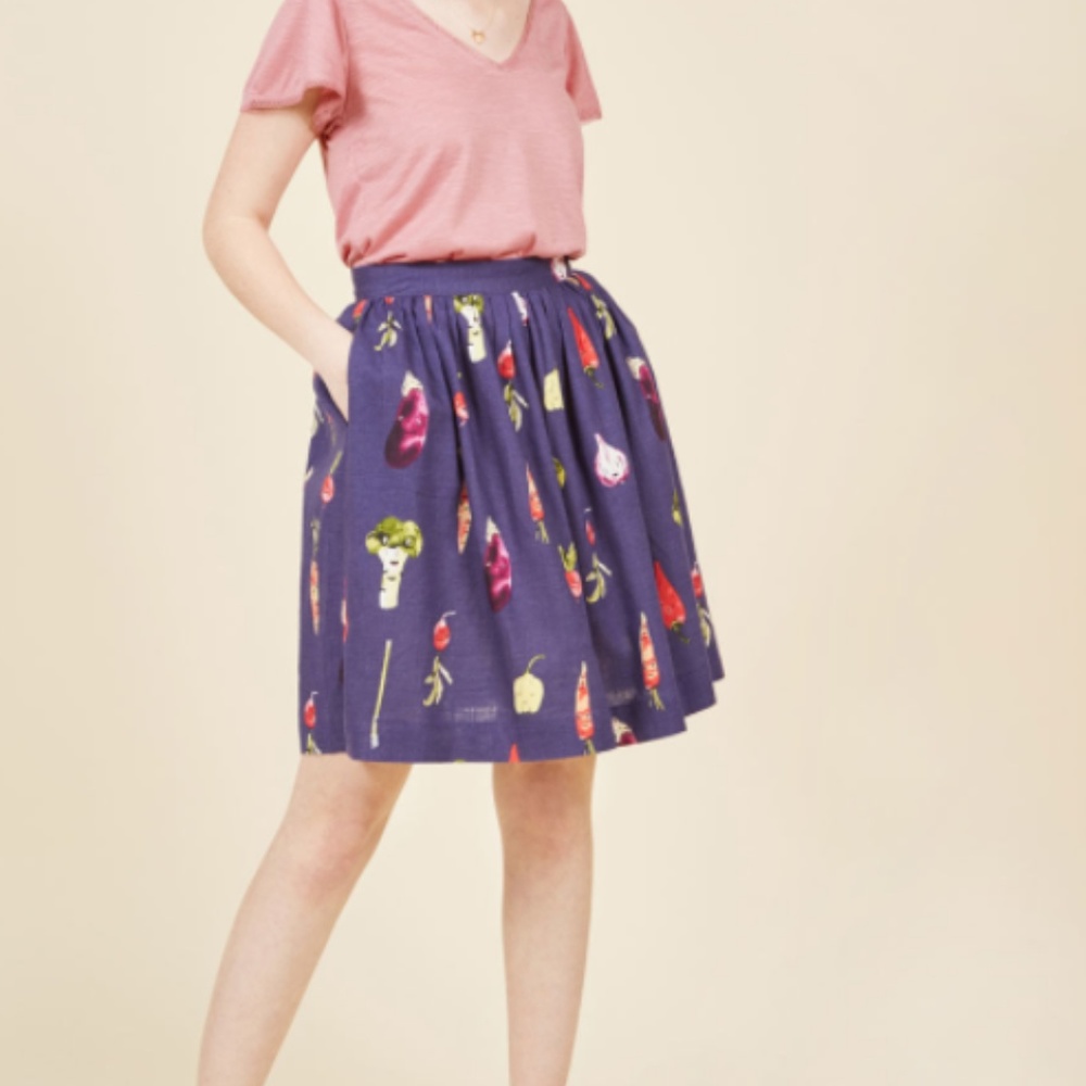NWT Anthropologie PepaLoves Veggie Skirt Size S