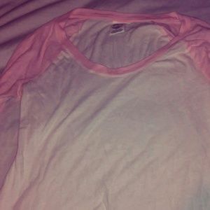 VS Pink 3/4 Sleeve Baseball Style Tee
