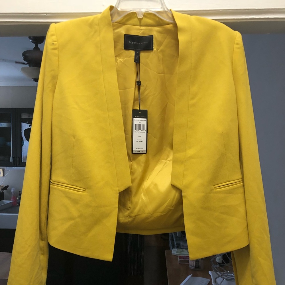 BCBG Maxazria Yellow Blazer Medium