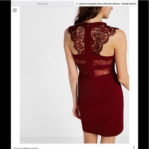 Maroon Lace Cut Out Dress