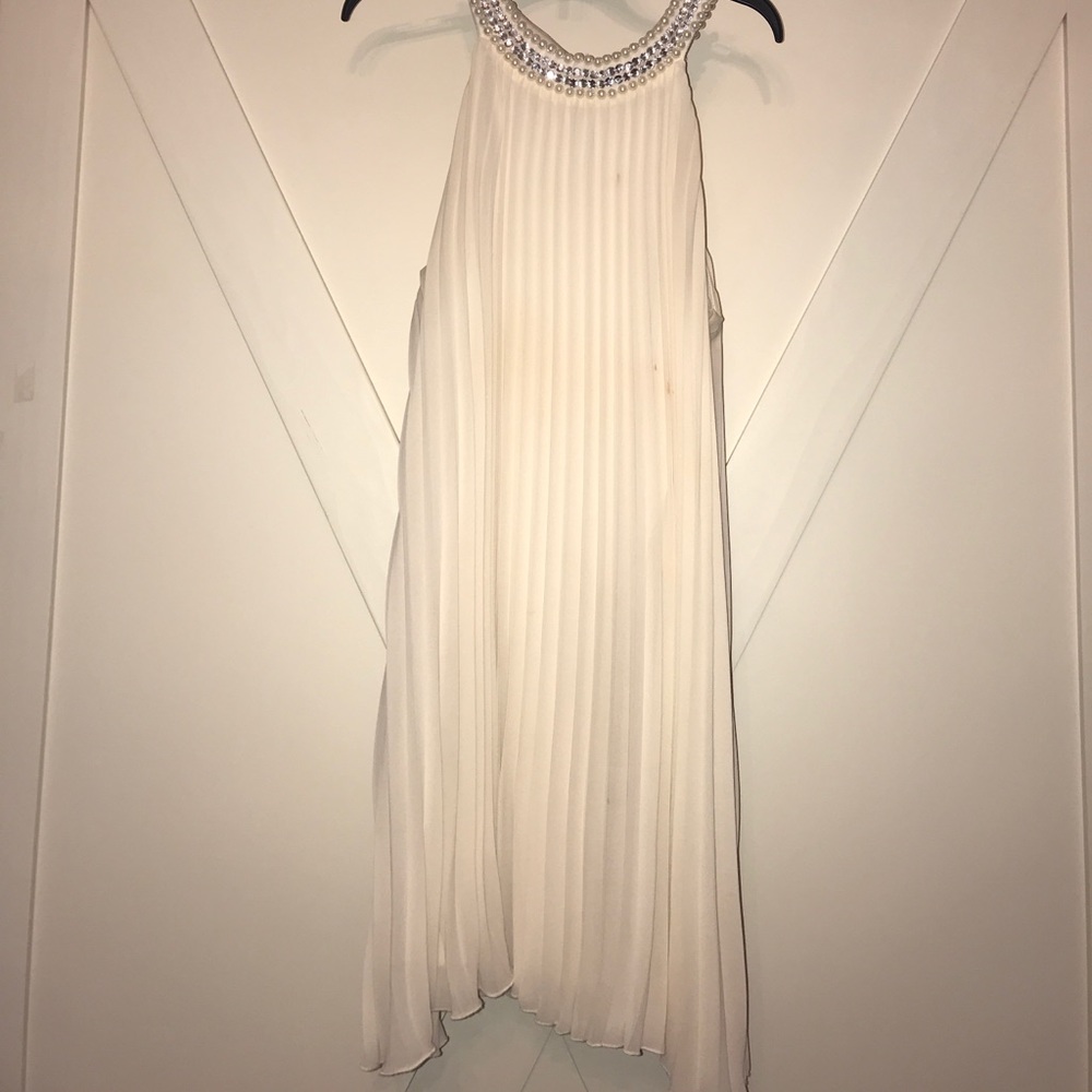 Cream Glitzy Halter Dress Women’s XL