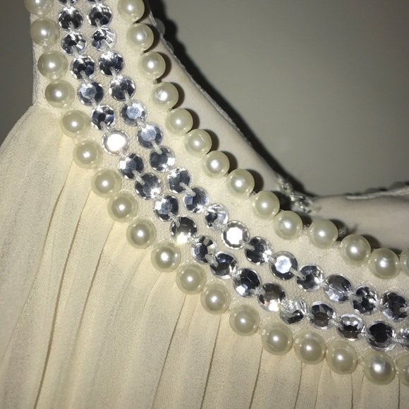 Cream Glitzy Halter Dress Women’s XL - Picture 3 of 6