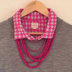 J. Crew Pink Houndstooth Perfect Shirt, Small