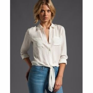Theory Tie Silk Blouse