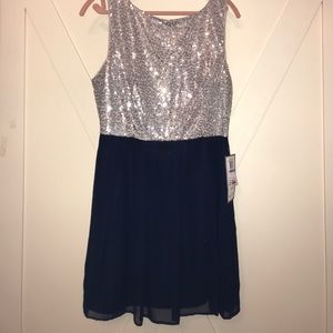 Fancy Navy Blue Dress Women’s XL Prom