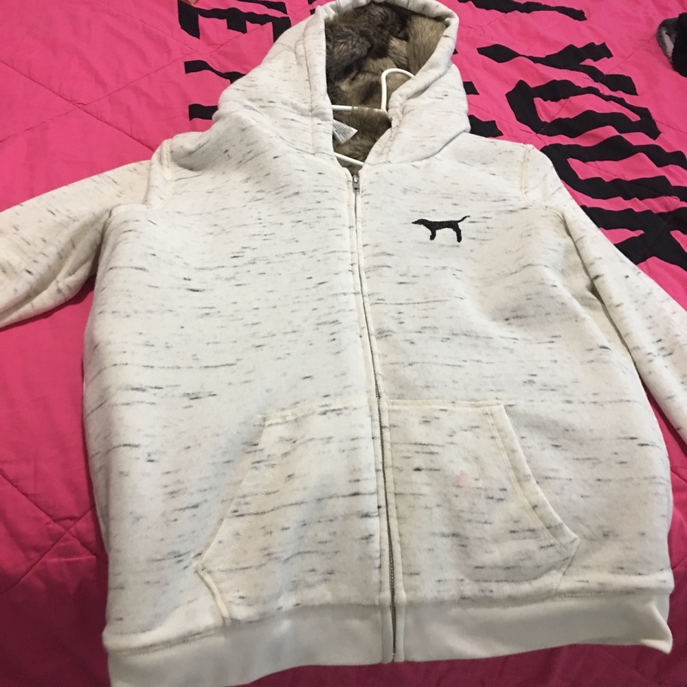 Victoria secrets pink jacket with fur