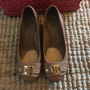 Tory Burch Royal Tan Natalya Mid Wedge