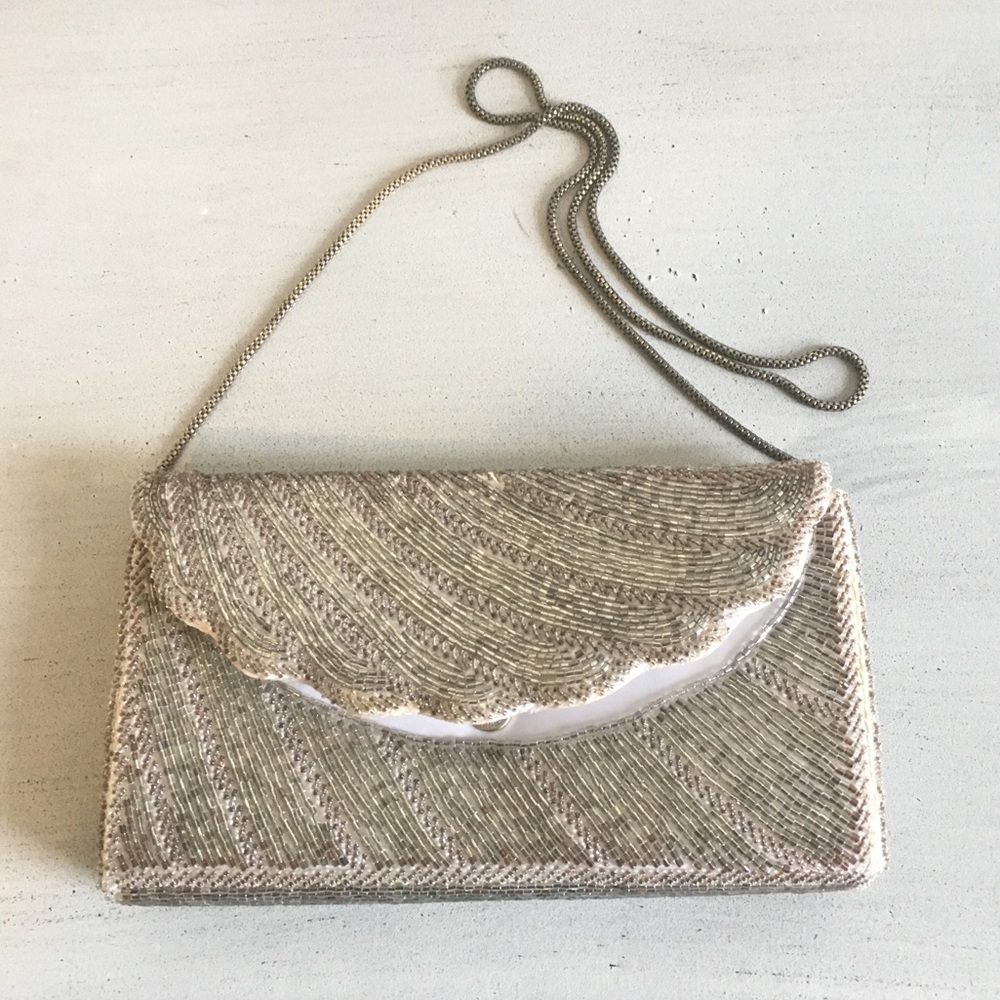 Vintage Walborg Silver Beaded Handbag