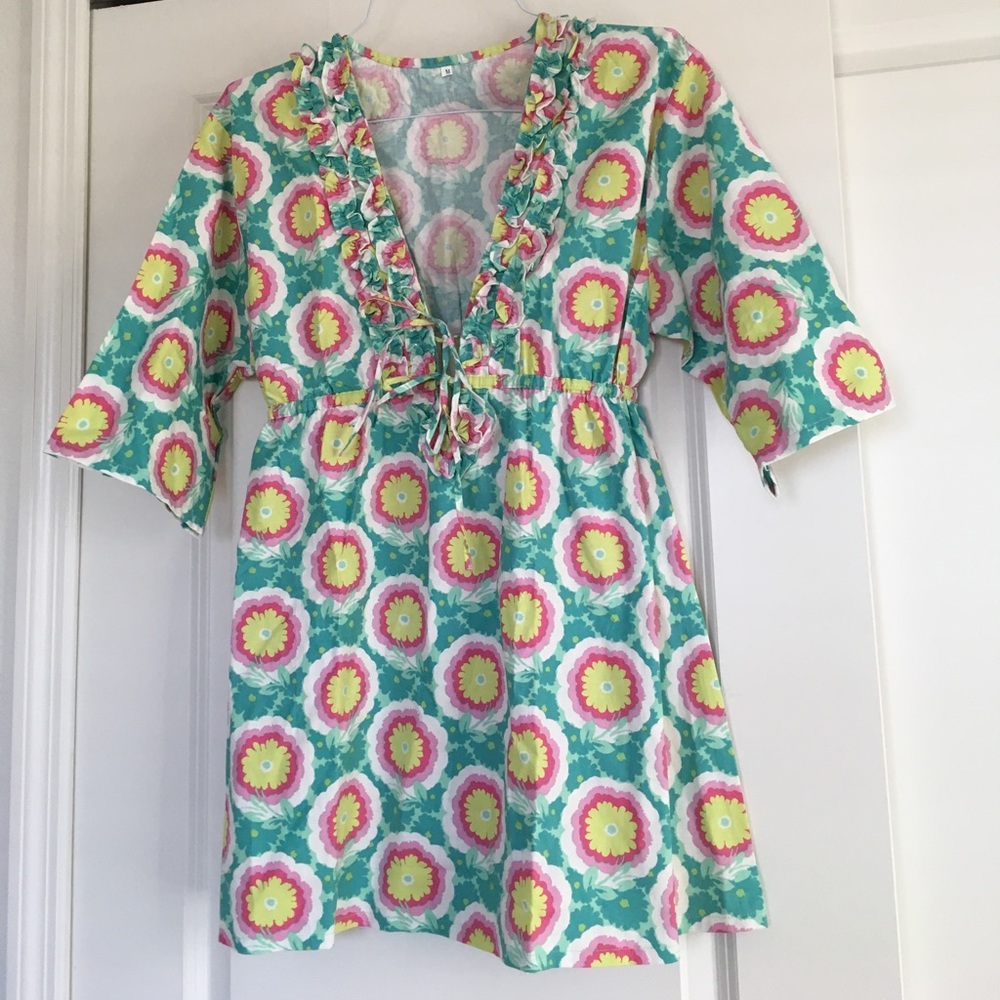 Preppy coverup / dress with ruffle detail