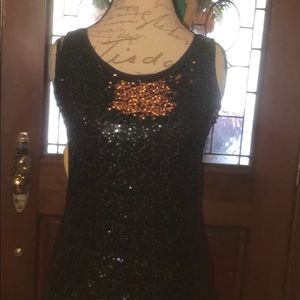 Liz Claiborne black sequin top. New without tags.