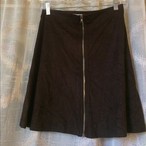 Brown suede skirt