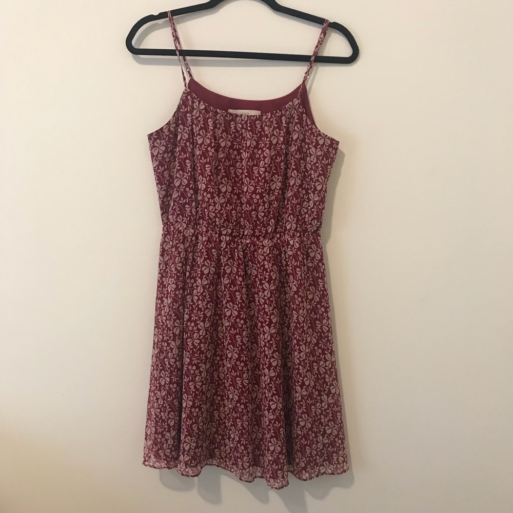 LOFT floral dress in magenta pink