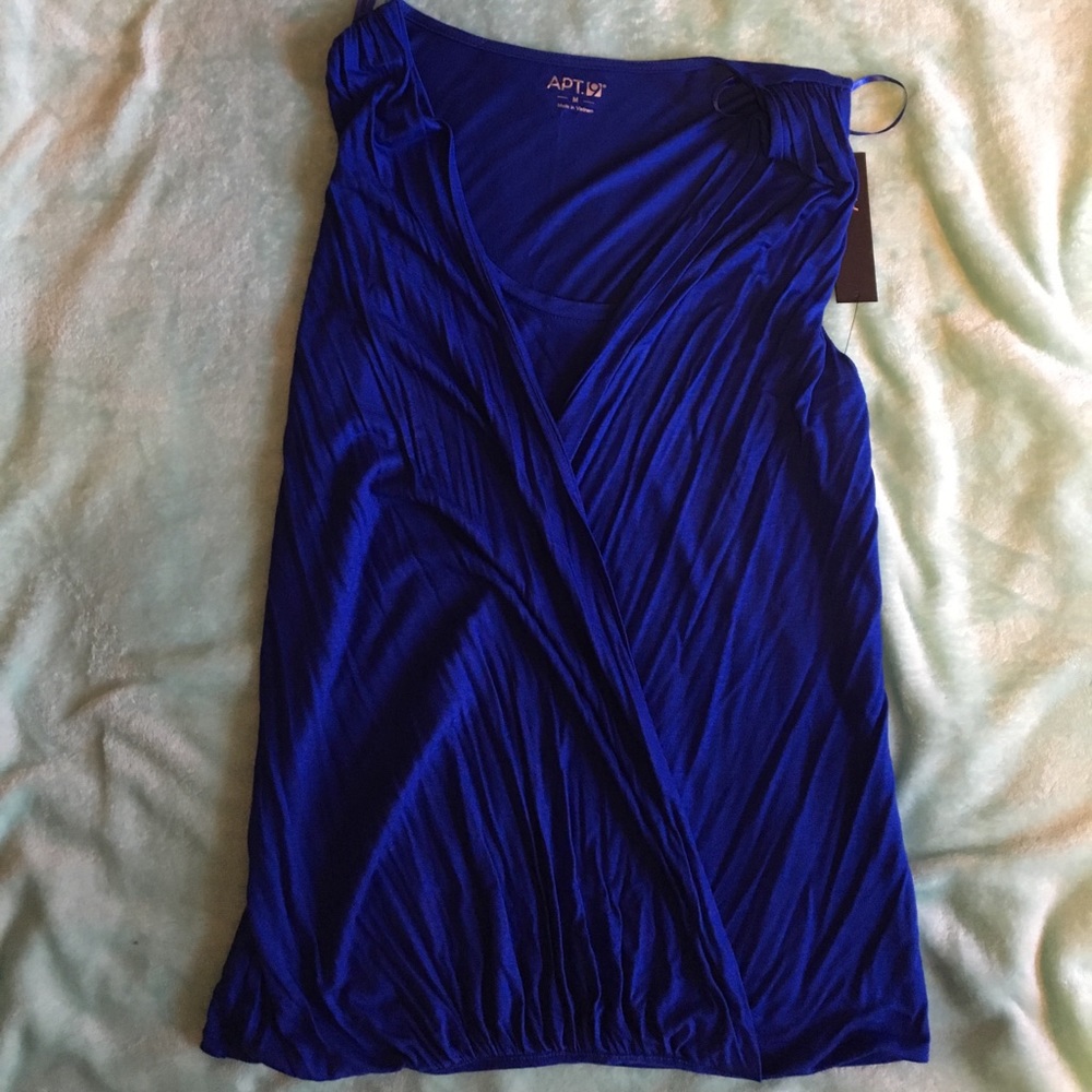 Apt. 9 Crossover Drape sleeveless top royal blue