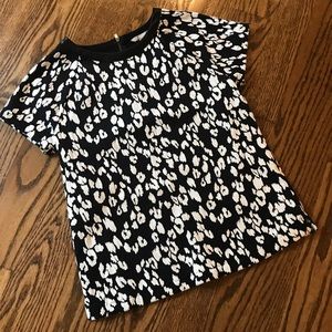 Banana Republic Blouse, Faux Leather trim, Medium