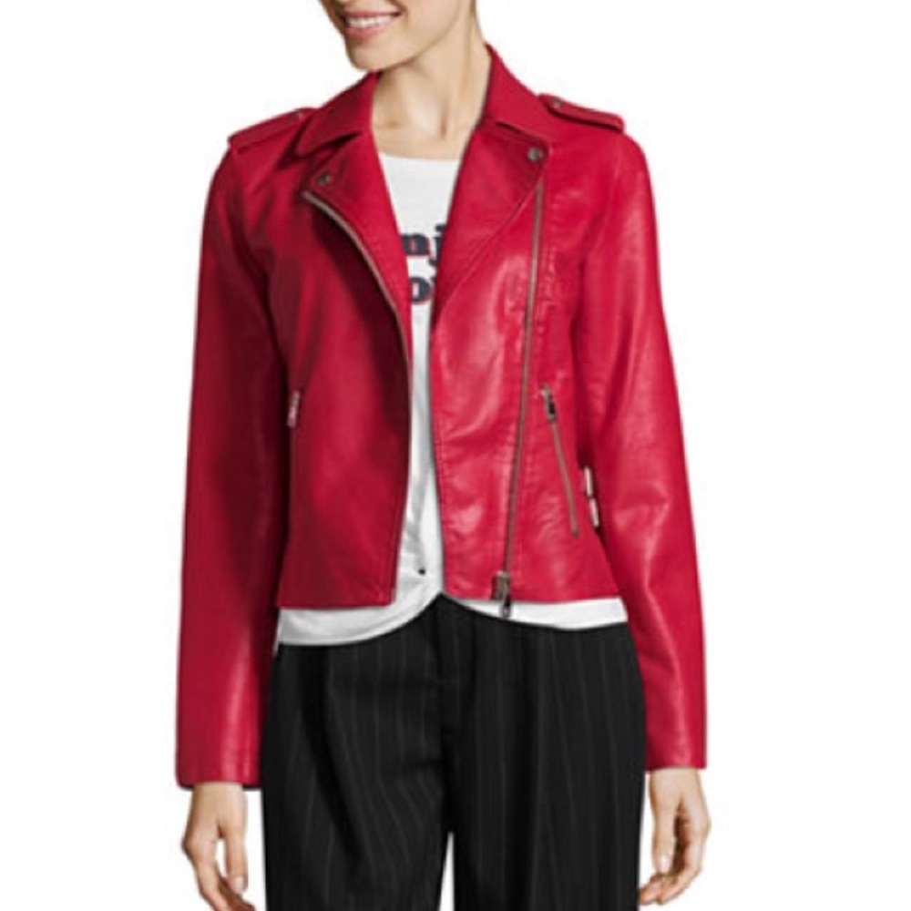 REF LEATHER MOTO JACKET ❤️ Statement pop of color