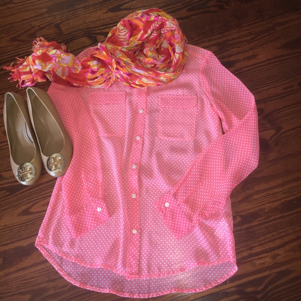 Button Down Coral Blouse