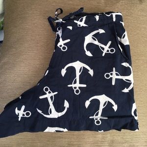 Navy & White Preppy Anchor Shorts