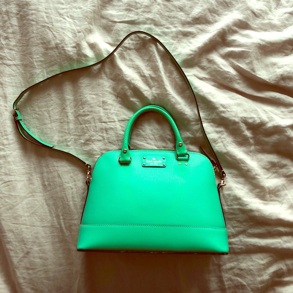 Green Kate Spade Purse with Shoulder Strap
